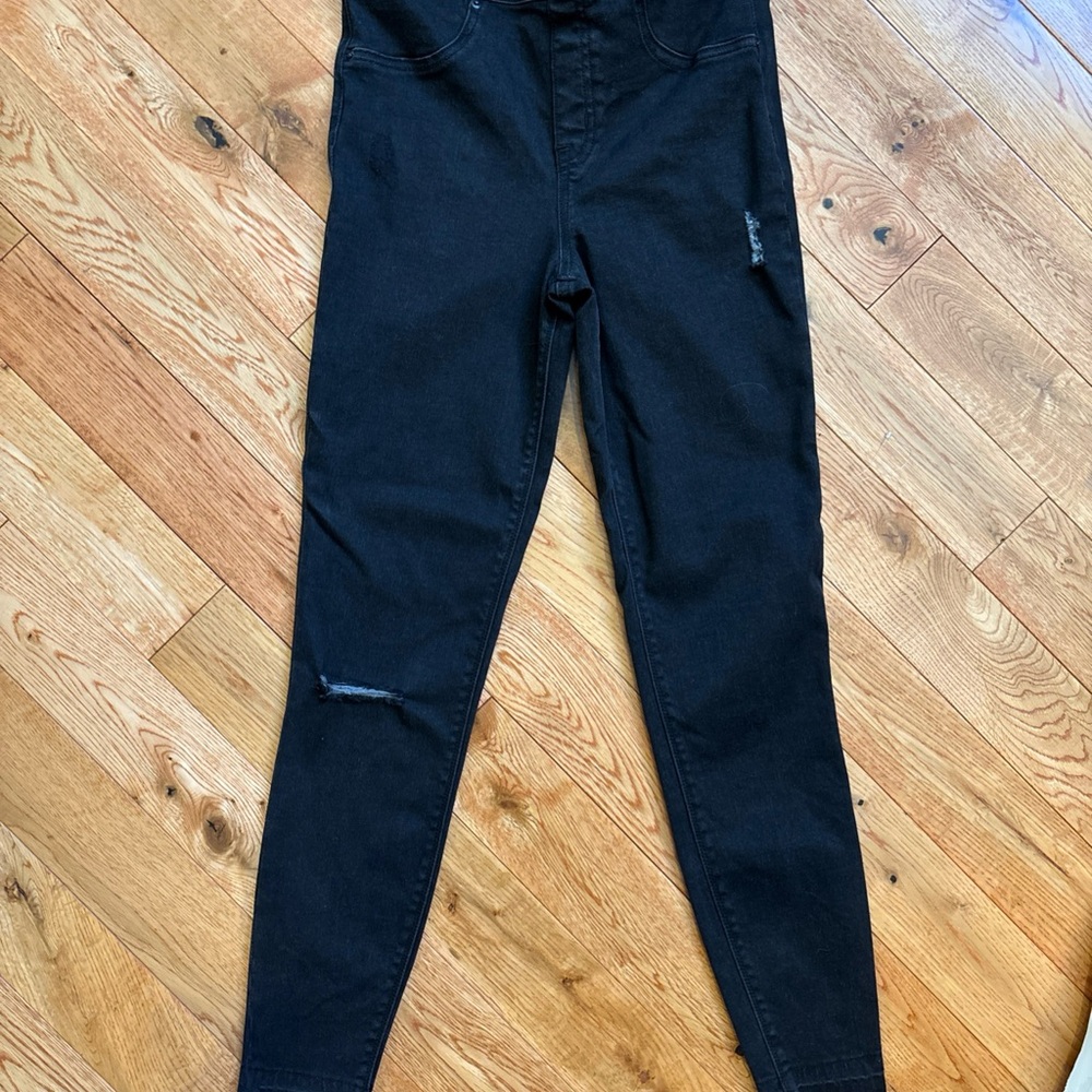 SPANX Distressed Ankle Skinny Jeans Women's XS High Rise
Stretch Denim Raw Hem